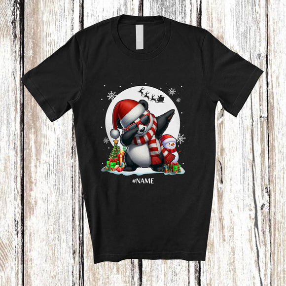 MacnyStore - Personalized Custom Name Dabbing Santa Panda; Awesome Christmas Moon; Zoo Keeper T-Shirt