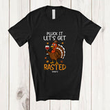 MacnyStore - Personalized Custom Name Pluck Basted; Amusing Thanksgiving Turkey Wine Drinking Men; Family T-Shirt