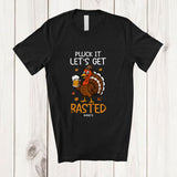 MacnyStore - Personalized Custom Name Pluck Basted; Amusing Thanksgiving Turkey Beer Drinking Men; Family T-Shirt