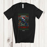 MacnyStore - Personalized Custom Name Merry F-Caw-F; Humorous Christmas Sweater Santa Raven Black Bird T-Shirt