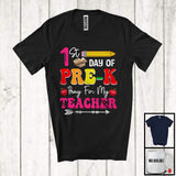 MacnyStore - 1st Day Of Pre-K Pray For My Teacher, Lovely Back To School Pencil, Students Teacher Group T-Shirt