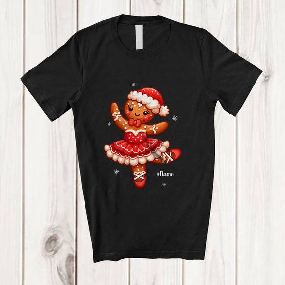 MacnyStore - Personalized Custom Name Santa Gingerbread Ballet Dancer; Joyful Christmas Dancing Family T-Shirt