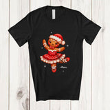 MacnyStore - Personalized Custom Name Santa Gingerbread Ballet Dancer; Joyful Christmas Dancing Family T-Shirt