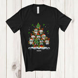MacnyStore - Personalized Custom Name Santa Elf Teeth Christmas Tree; Lovely X-mas Lights Dental Dentist T-Shirt