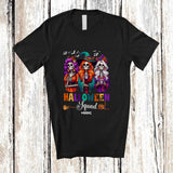 MacnyStore - Personalized Custom Name Halloween Squad; Creepy Three Witch Girl Skeleton Coffee T-Shirt