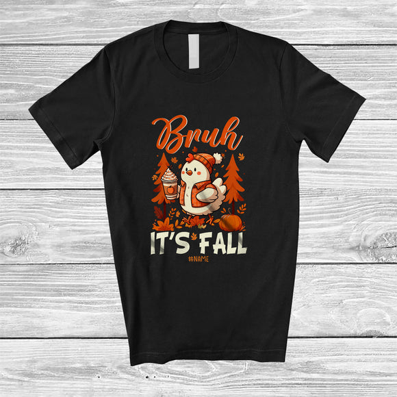MacnyStore - Personalized Custom Name Bruh It's Fall; Amazing Thanksgiving Chicken Fall Tree; Farm Farmer T-Shirt