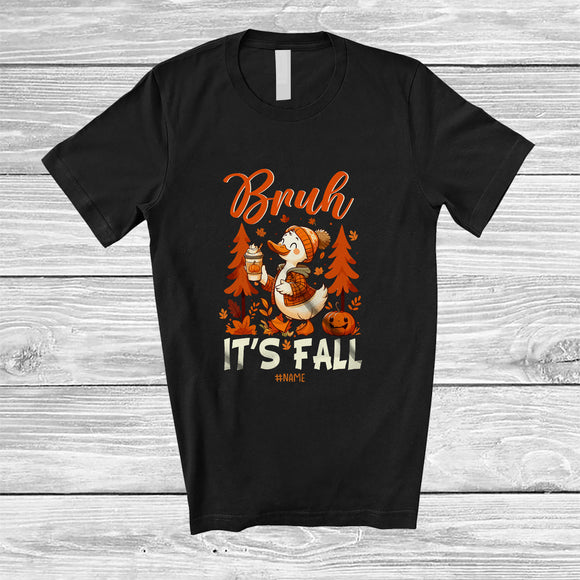 MacnyStore - Personalized Custom Name Bruh It's Fall; Amazing Thanksgiving Duck; Fall Tree; Farm Farmer T-Shirt