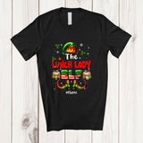 MacnyStore - Personalized Custom Name The Lunch Lady Elf; Joyful Christmas Elf Snow Around; Family T-Shirt