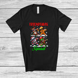 MacnyStore - Personalized Custom Name Friendsmas Squad; Joyful Christmas Dabbing Santa Elf Gingerbread T-Shirt