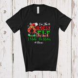 MacnyStore - Personalized Custom Name Oldest Elf; Awesome Christmas Elf Rules; Sister Family T-Shirt