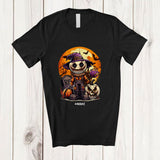 MacnyStore - Personalized Custom Name Witch Skull Baseball Player; Creepy Halloween Pumpkin Sport Playing T-Shirt