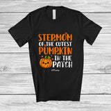 MacnyStore - Personalized Custom Name Stepmom Of The Cutest Pumpkin; Lovely Thanksgiving Family Group T-Shirt