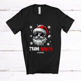 MacnyStore - Personalized Custom Name Team Santa; Amusing Christmas Santa Face Snow; Family Group T-Shirt