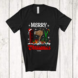 MacnyStore - Personalized Custom Name Merry Christmas; Amazing Three Plaid Leopard Hairstylist Tools T-Shirt