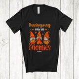 MacnyStore - Personalized Custom Name Thanksgiving With My Gnomies; Joyful Three Fall Autumn Gnomes T-Shirt