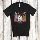 MacnyStore - Personalized Custom Name Leopard Three Ghosts Boo Girls; Amazing Halloween Women Family T-Shirt