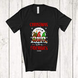 MacnyStore - Personalized Custom Name Christmas With My Gnomies; Joyful Three Gnomes Squad Family T-Shirt