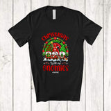 MacnyStore - Personalized Custom Name Christmas With My Gnomies; Joyful Rainbow Three Gnomes Family T-Shirt