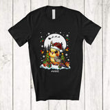 MacnyStore - Personalized Custom Name Cockatiel Plaid Santa Reindeer; Lovely Christmas Tree Lights Moon Bird T-Shirt