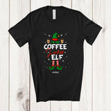 MacnyStore - Personalized Custom Name I'm Coffee Lover Elf; Humorous Christmas Lights Naughty Family T-Shirt