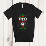 MacnyStore - Personalized Custom Name I'm Pizza Lover Elf; Humorous Christmas Lights Naughty Family T-Shirt