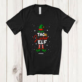 MacnyStore - Personalized Custom Name I'm Taco Lover Elf; Humorous Christmas Lights Naughty Family T-Shirt