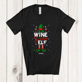 MacnyStore - Personalized Custom Name I'm Wine Lover Elf; Humorous Christmas Lights Naughty Drinking T-Shirt