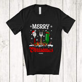 MacnyStore - Personalized Custom Name Merry Christmas; Amazing Three Plaid Leopard Lunch Lady Tools T-Shirt