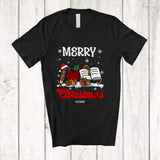MacnyStore - Personalized Custom Name Merry Christmas; Amazing Three Plaid Leopard Teacher Tools T-Shirt