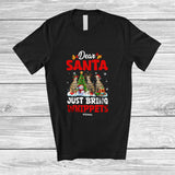 MacnyStore - Personalized Custom Name Santa Just Bring Whippets; Lovely Christmas Lights Tree Family T-Shirt