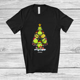 MacnyStore - Personalized Custom Name Santa Elf Pickleballs Christmas Tree; Wonderful X-mas Lights Sport Player T-Shirt