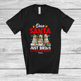 MacnyStore - Personalized Custom Name Santa Just Bring Labrador Retrievers; Lovely Christmas Tree Family T-Shirt