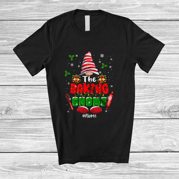 MacnyStore - Personalized Custom Name The Baking Gnome; Lovely Christmas Gnome Snow; Family Group T-Shirt
