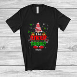 MacnyStore - Personalized Custom Name The Biker Gnome; Lovely Christmas Gnome Snow; Family Group T-Shirt