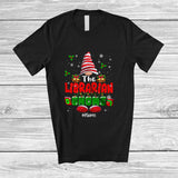MacnyStore - Personalized Custom Name The Librarian Gnome; Lovely Christmas Gnome Snow; Family Group T-Shirt