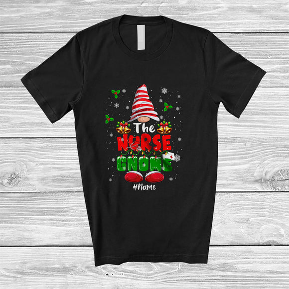 MacnyStore - Personalized Custom Name The Nurse Gnome; Lovely Christmas Gnome Snow; Family Group T-Shirt