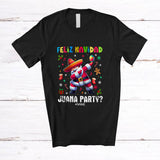 MacnyStore - Personalized Custom Name Feliz Navidad Juana Party; Amazing Christmas Dabbing Santa Mexican T-Shirt