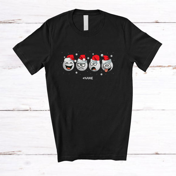 MacnyStore - Personalized Custom Name Four Santa Golf Face Emotion Collection; Merry Christmas Player T-Shirt