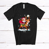 MacnyStore - Personalized Custom Name Santa Guinea Pig Riding Reindeer; Amusing Christmas Animal Lover T-Shirt