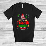 MacnyStore - Personalized Custom Name The Teacher Gnome; Lovely Christmas Gnome Snow; Family Group T-Shirt
