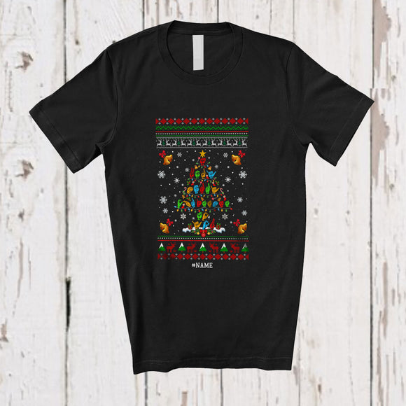 MacnyStore - Personalized Custom Name ASL Sign Language Christmas Tree; Amazing X-mas Sweater Family T-Shirt