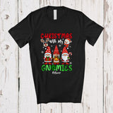 MacnyStore - Personalized Custom Name Christmas With My Gnomies; Lovely Three Gnomes Snow; X-mas Family T-Shirt