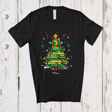 MacnyStore - Personalized Custom Name Librarian Books Christmas Tree; Joyful X-mas Lights Proud Jobs T-Shirt