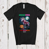 MacnyStore - Personalized Custom Name Zombiecorn I Love Brainbows; Horror Halloween Zombie Unicorn Rainbow T-Shirt