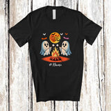 MacnyStore - Personalized Custom Name Couple Ghosts Camping; Amusing Halloween Boo Family Group T-Shirt