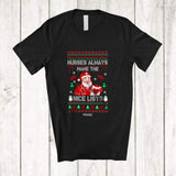 MacnyStore - Personalized Custom Name Nurse Always Make Nice List; Merry Christmas Sweater Santa Nurse T-Shirt