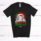 MacnyStore - Personalized Baseball Team On Santa's Naughty List; Joyful Christmas Custom Name Player T-Shirt