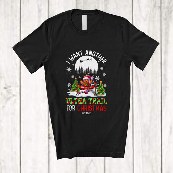 MacnyStore - Personalized Custom Name I Want Another Ultra Trail Christmas; Joyful Gingerbread Runner Running T-Shirt