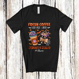 MacnyStore - Personalized Custom Name Fresh Coffee Served With Scream and Sugar; Scary Halloween Coffee T-Shirt