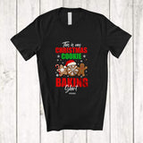 MacnyStore - Personalized Custom Name Christmas Cookie Baking Shirt; Joyful Santa Gingerbread; Men Baker T-Shirt